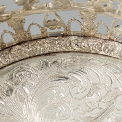 ''Kroon'' flessenbak, H.A.W. Wegman, Delft 1843, zilver.