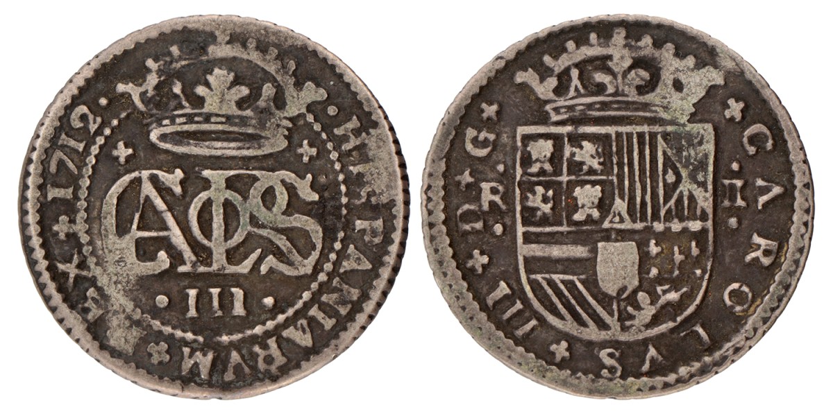 Spain. Carlos III. 2 Reales. 1712.