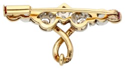 14K Geelgouden hanger / broche met diamant.