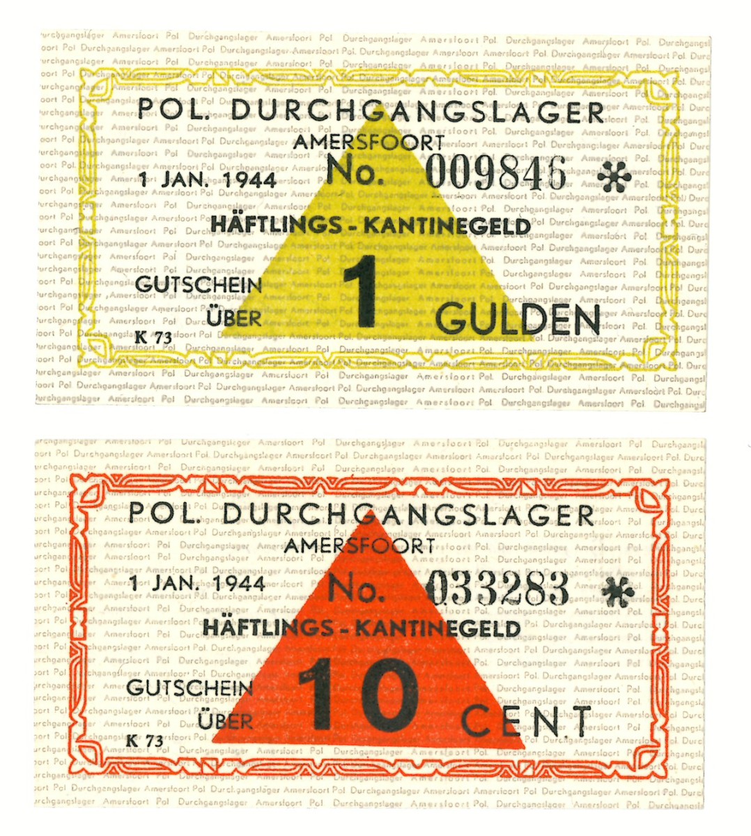 Amersfoort 10 cent en 1 gulden 1944. - UNC.