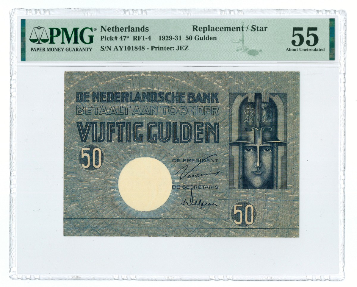 Nederland. 50 gulden. Bankbiljet. Type 1929. - PMG 55