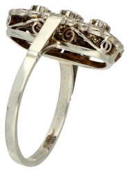 14K Witgouden prinsessenring met diamant.