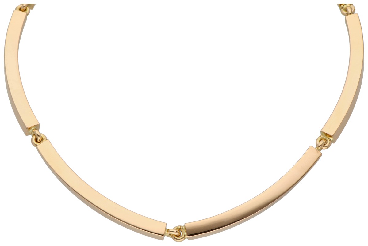 Hans Hansen 14K roségouden Deens design schakelcollier.