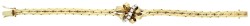 14K Geelgouden flexibele armband met drie-dimensionale bloem bezet met ca. 0.25 ct. diamant.