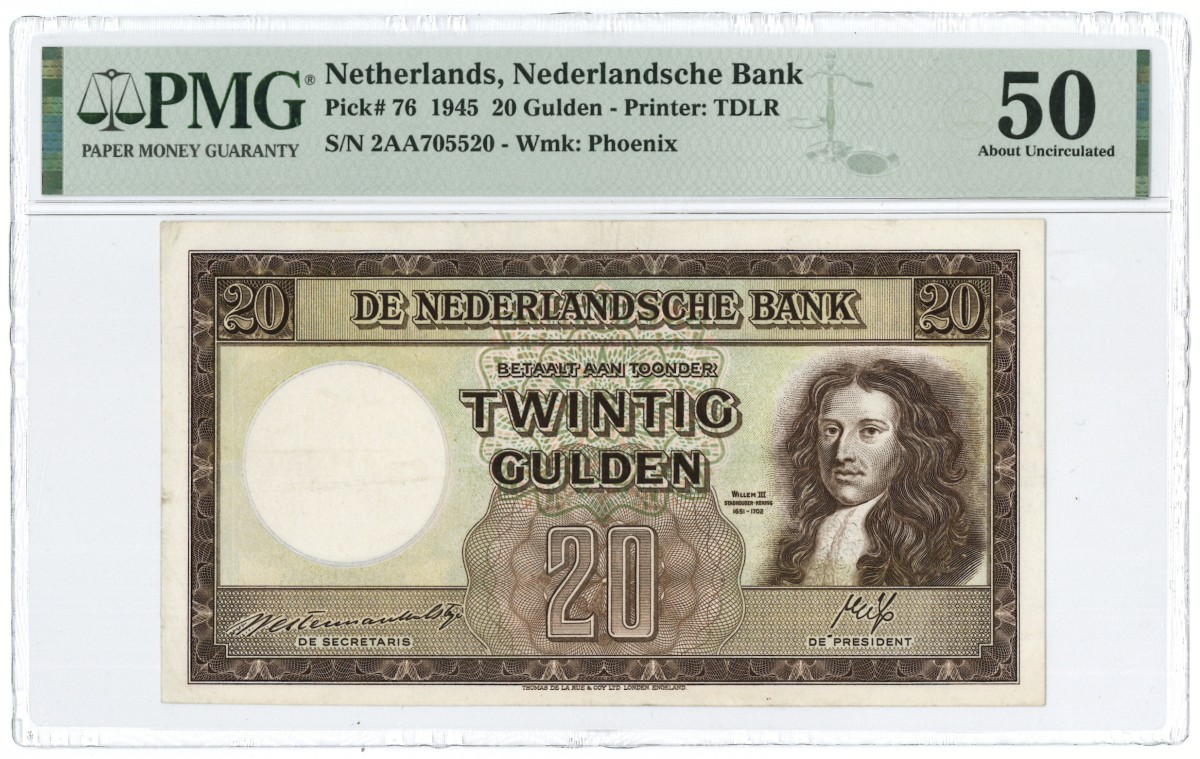 Nederland. 20 gulden. Bankbiljet. Type 1945. - PMG 50