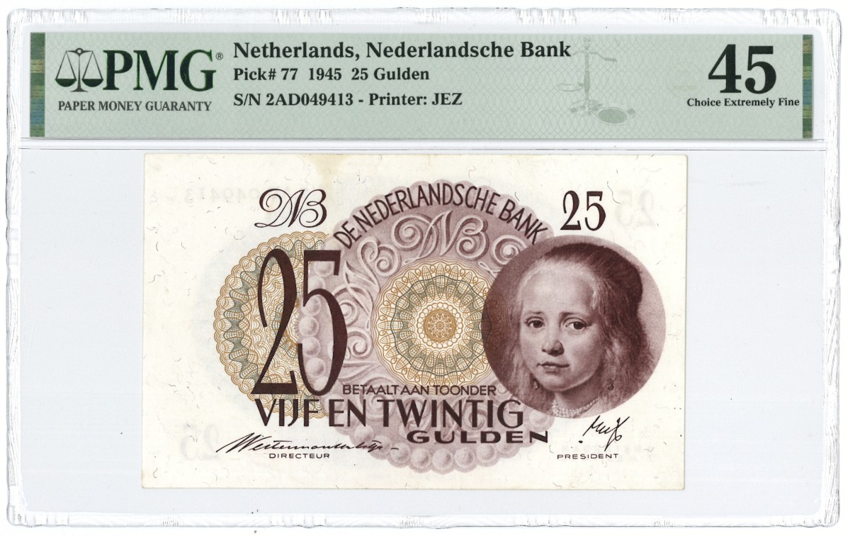 Nederland. 25 gulden. Bankbiljet. Type 1945. - PMG 45