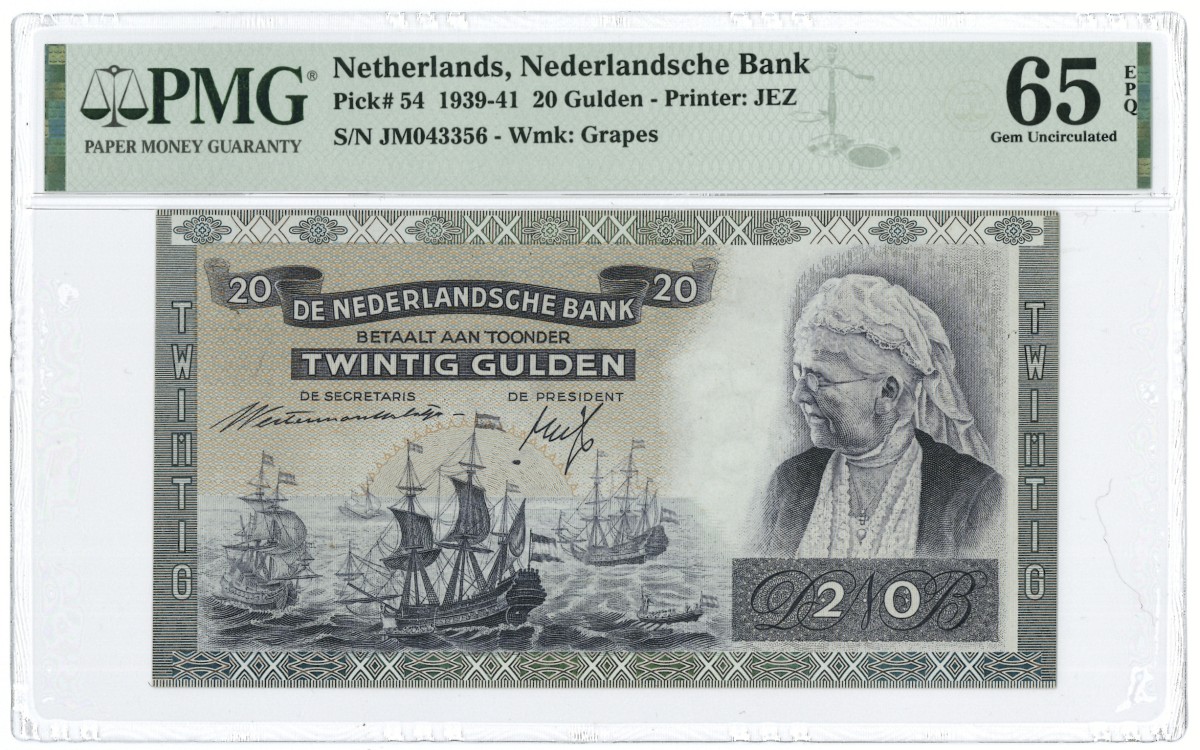 Nederland. 20 gulden. Bankbiljet. Type 1939. - PMG 65EPQ