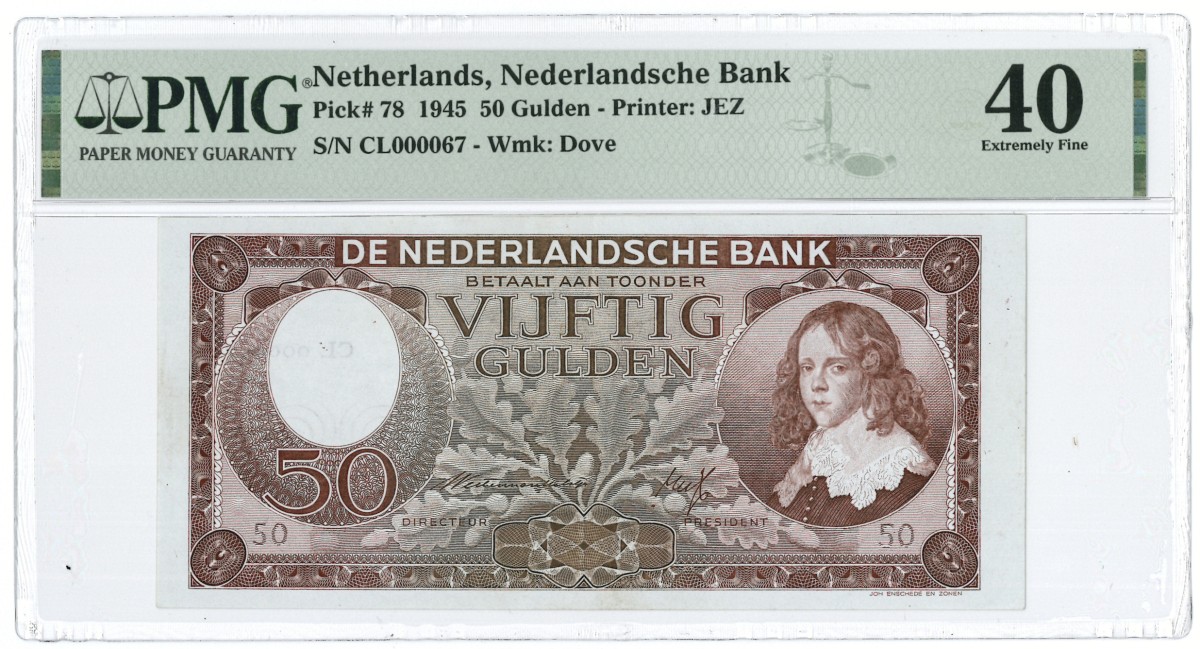 Nederland. 50 gulden. Bankbiljet. Type 1945. - PMG 40