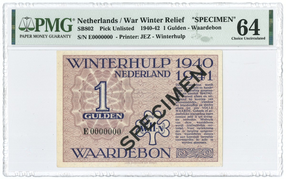 Nederland. 1 gulden. Waardebon. Type 1940-1941. - PMG 64