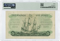 South-Africa. 5 pounds. Banknote. Type 1954. - PMG 30