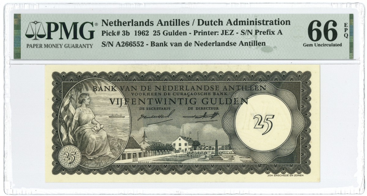 Netherlands-Antilles. 25 gulden. Banknote. Type 1962. - PMG 66EPQ