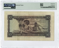 South Africa. 10 pounds. Banknote. Type 1955. - PMG 25