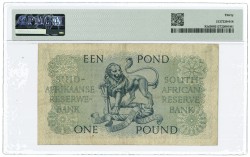 South Africa. 1 pound. Banknote. Type 1957. - PMG 30