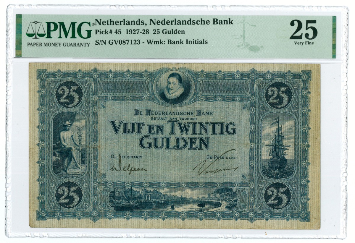 Nederland. 25 gulden. Bankbiljet. Type 1927. - PMG 25