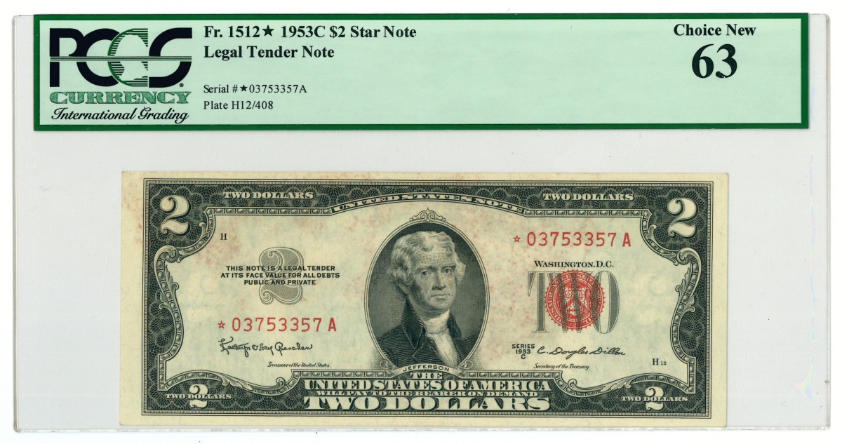 United States of America. 2 dollars. Banknote. Type 1953. - PMG 63