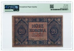 Hungary. 20 korona. Banknote. Type 1919. - PMG 58EPQ