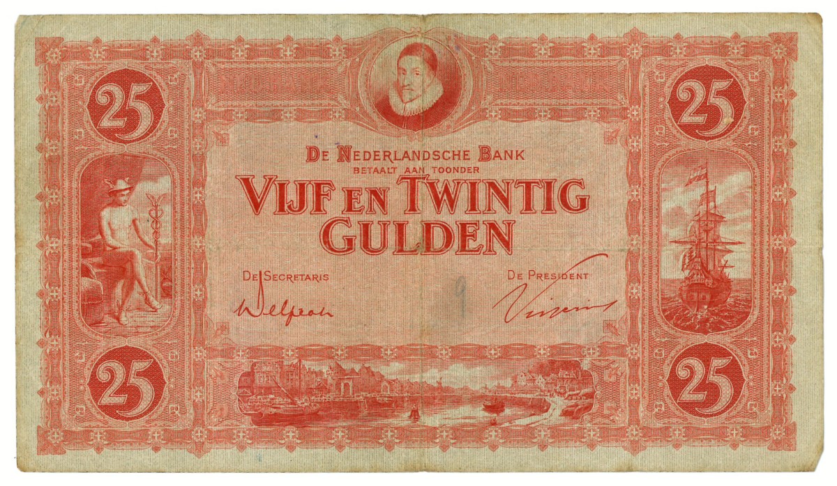 Nederland. 25 gulden. Bankbiljet. Type 1929. - Fraai.