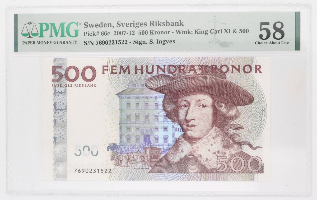 Sweden. 500 kronor. Banknote. Type 2007-2012. - PMG 58