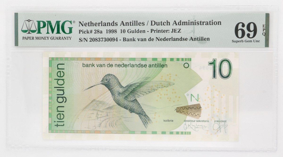 Netherlands-Antillen. 10 gulden. Banknote. Type 1998. - PMG 69EPQ