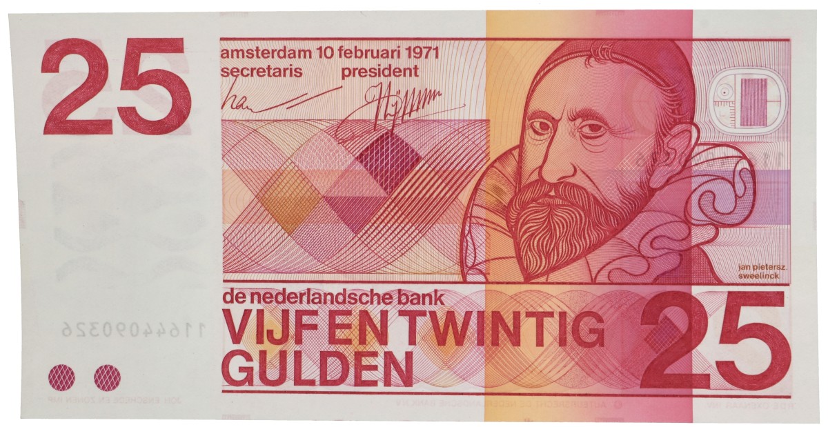 Nederland. 25 gulden. Bankbiljet. Type 1971. - UNC.