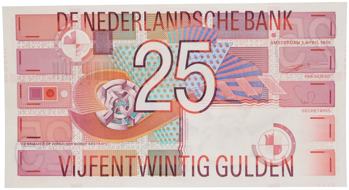 Nederland. 25 gulden. Bankbiljet. Type 1989. - Nagenoeg UNC.