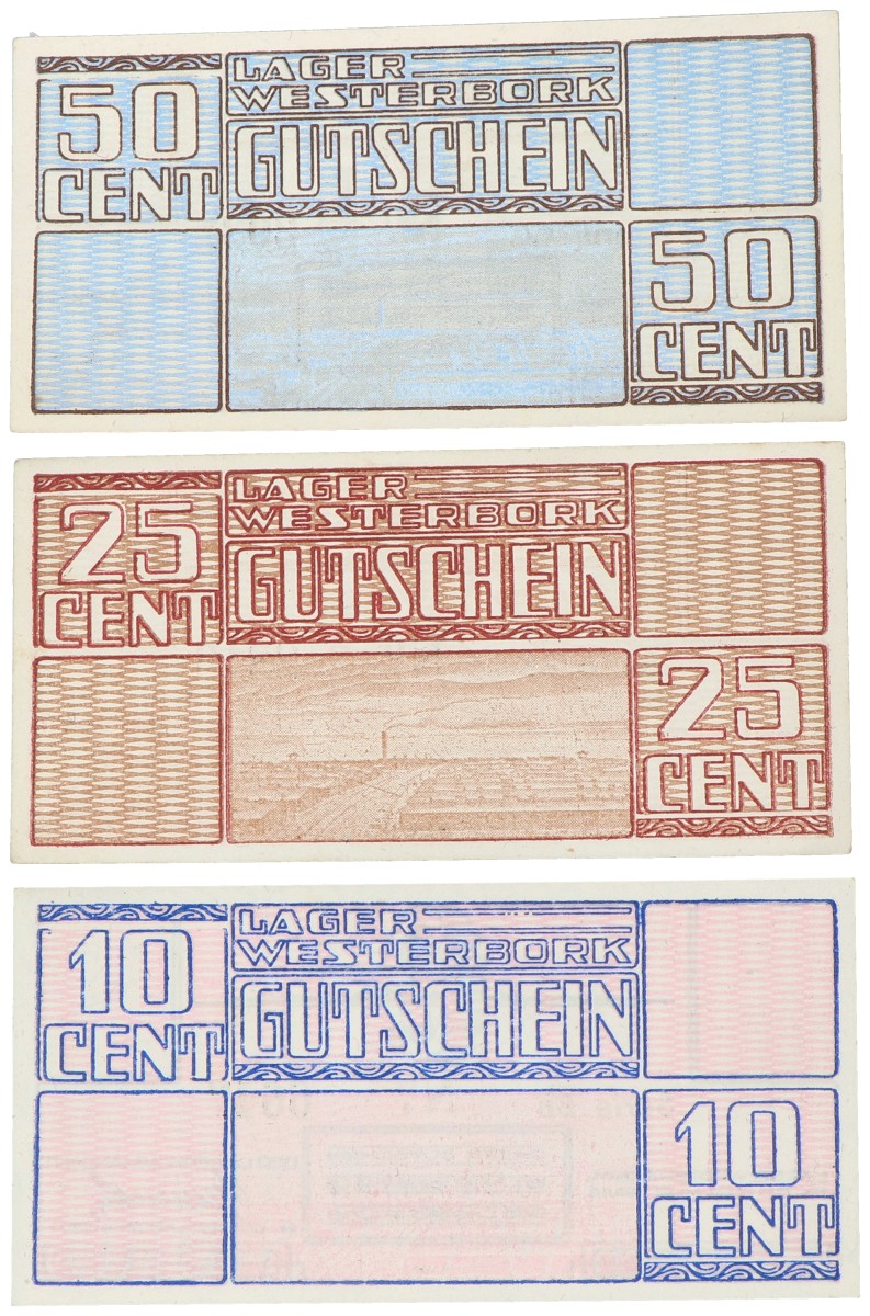 Nederland. 10/25/50 cent. Bankbiljet. Type 1944. Type Westerbork. - UNC.