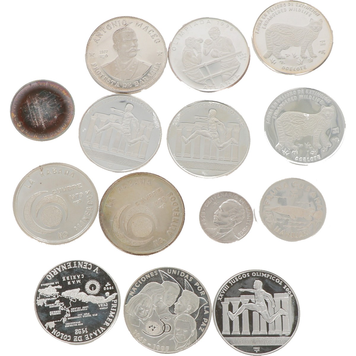 Cuba. Lot (14) Silver Coins. 20th Century.