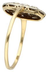 14K Witgouden prinsessenring bezet met ca. 0.15 ct. diamant.