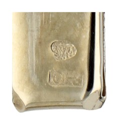 14K Geelgouden bangle met geborstelde afwerking.