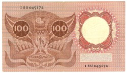 Nederland. 100 gulden. Misdruk - hoek onbedrukt. Type 1953. - Zeer Fraai.