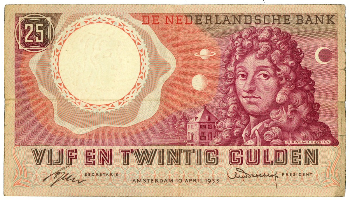 Nederland. 25 gulden. Misdruk. Type 1955. - Fraai.