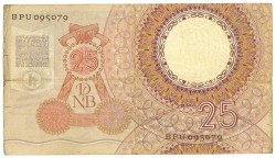 Nederland. 25 gulden. Misdruk. Type 1955. - Fraai.