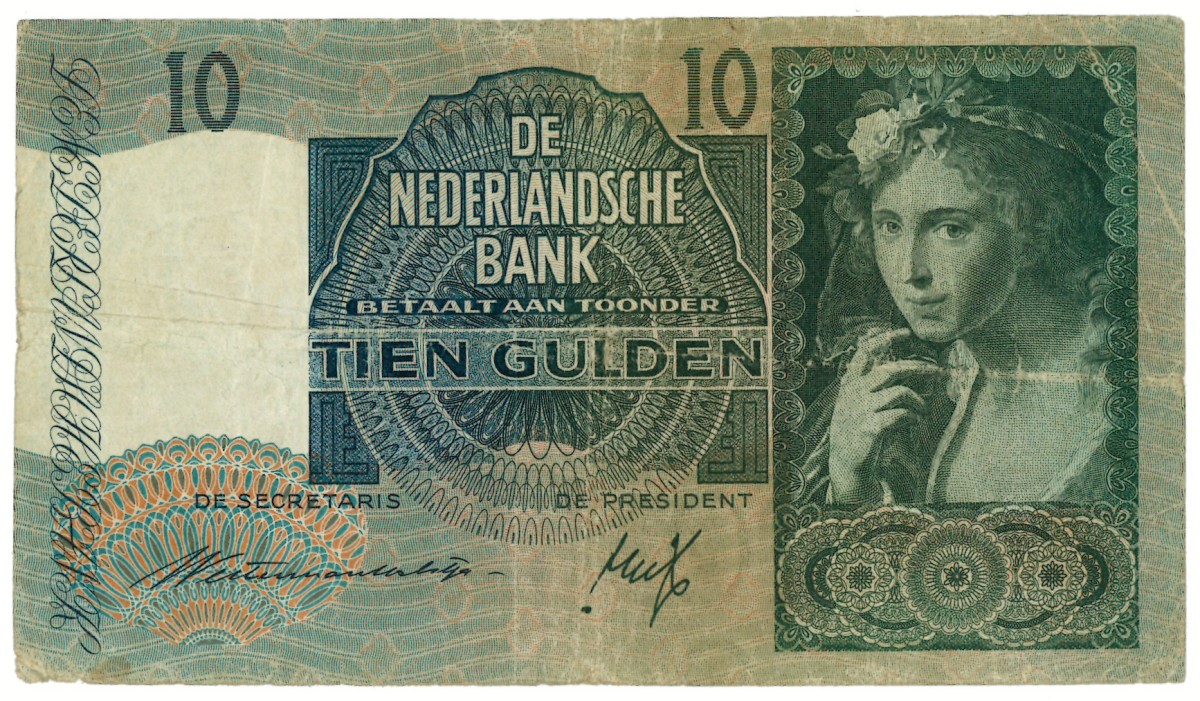 Nederland. 10 gulden. Misdruk - mist kleur. Type 1940. - Fraai.