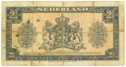 Nederland. 2 1/2 Gulden. Misdruk - versnijding. Type 1945. - Fraai.