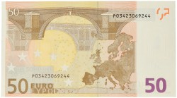 Nederland. 50 euro. Misdruk. Type 2002. - Prachtig.