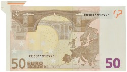 Nederland. 50 euro. Misdruk - met stuk velrand. Type 2002. - UNC.