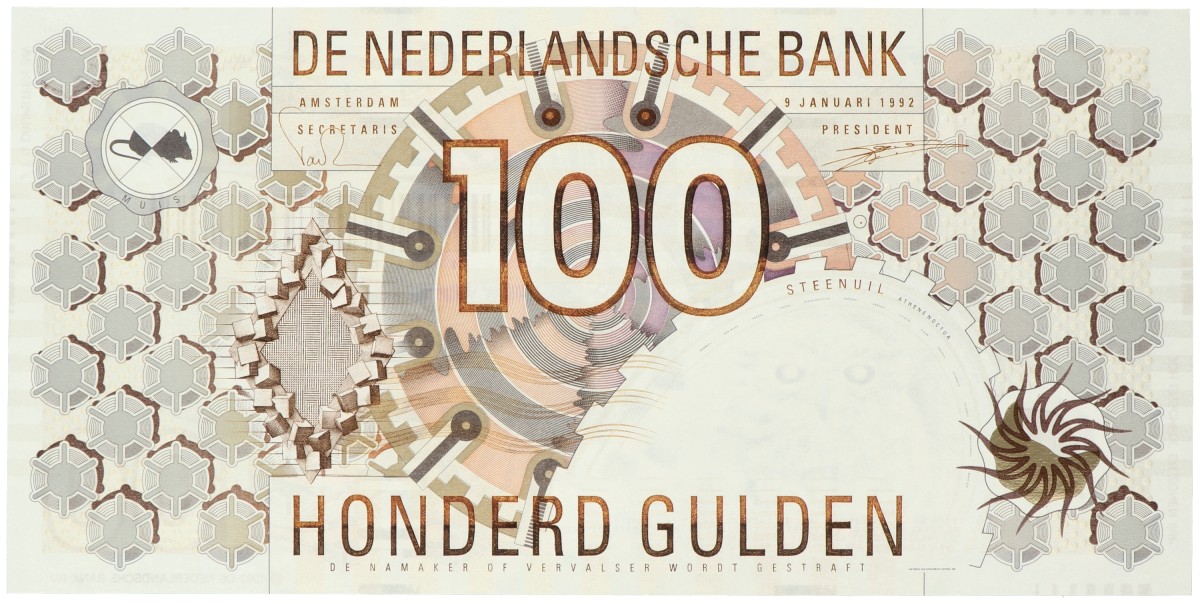 Nederland. 100 gulden. Misdruk. Type 1992. - Nagenoeg UNC.