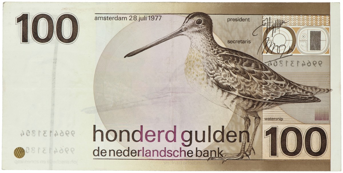 Nederland. 100 gulden. Misdruk - dubbele nummers. Type 1977. - Zeer Fraai.