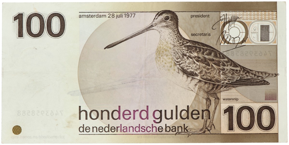 Nederland. 100 gulden. Misdruk - 100 dubbel. Type 1977. - Zeer Fraai.