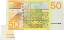 Nederland. 50 gulden. Misdruk - velrand. Type 1982. - Zeer Fraai.
