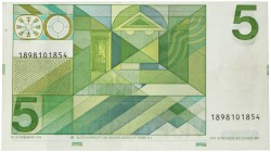 Nederland. 5 gulden. Misdruk - verschoven drukgang. Type 1973. - Zeer Fraai +.