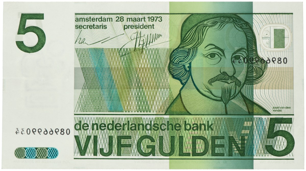 Nederland. 5 gulden. Misdruk. Type 1973. - Zeer Fraai +.