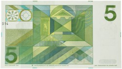 Nederland. 5 gulden. Misdruk - nummers voorzijde. Type 1973. - UNC.