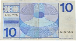 Nederland. 10 gulden. Misdruk - frans hals 2x op voorzijde. Type 1968. - Zeer Fraai.
