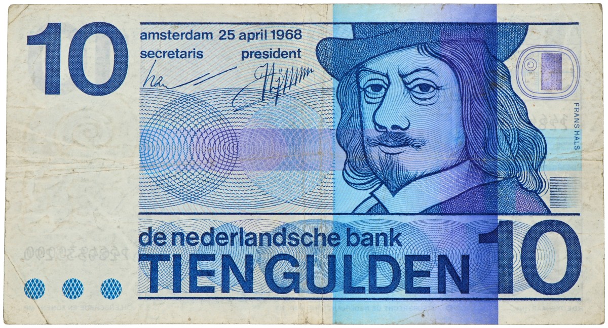 Nederland. 10 gulden. Misdruk - dubbel serienummer. Type 1968. - Fraai.