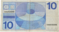 Nederland. 10 gulden. Misdruk - dubbel serienummer. Type 1968. - Fraai.