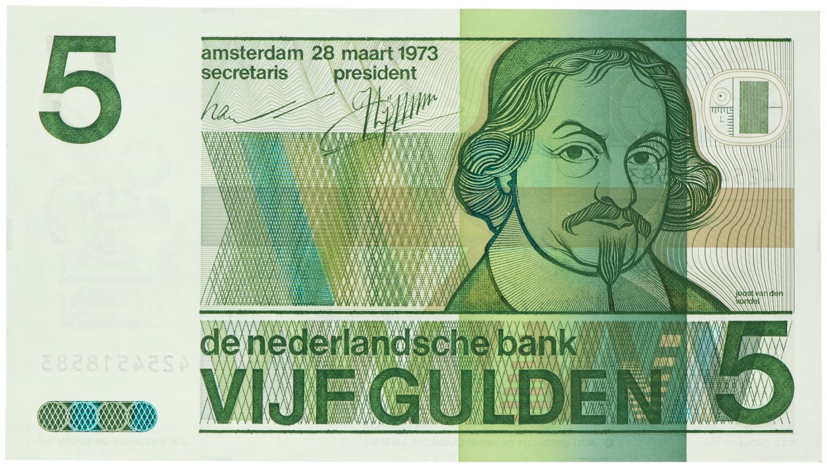 Nederland. 5 gulden. Bankbiljet. Type 1973. - UNC.