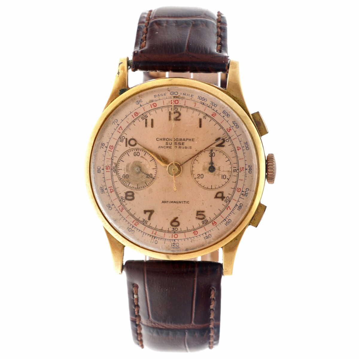 No Reserve - Chronograph Suisse Vintage - Heren polshorloge. 