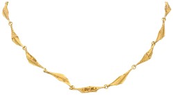 Limited Edition Björn Weckström & Bernd Munsteiner 18K geelgouden collier met hanger bezet met Fancy cut aquamarijn.