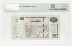 Suriname. 50 dollar. Banknote. Type 2012. - PMG 69EPQ.